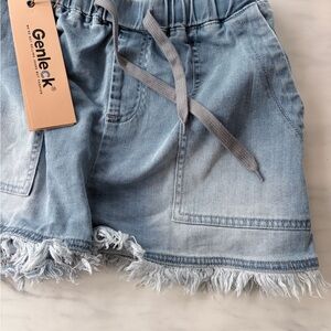 Light Blue Denim Women Shorts L